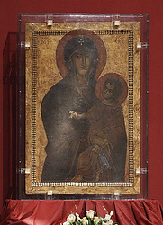 Icon of Mary, Salvation of the Roman People, seen during service at Basilica of St. Mary Major in 2011