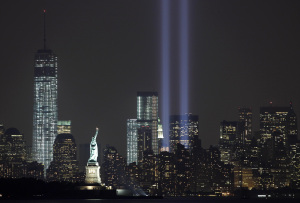 'Tribute of Light' illuminates New York on 2013 anniversary of 9/11. (CNS photo/Reuters)